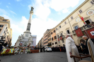 12-Hochfest der ohne Erbsünde empfangenen Jungfrau und Gottesmutter Maria – Gebet vor der Mariensäule auf dem Spanischen Platz