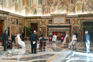 0-Address of His Holiness Pope Francis for the presentation of Credential Letters by the Ambassadors of Pakistan, United Arab Emirates, Burundi and Qatar accredited to the Holy See