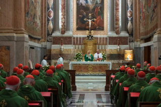 8-Concélébration eucharistique avec les Cardinaux présents à Rome, à l'occasion du XXVe anniversaire d'ordination épiscopale du Saint-Père