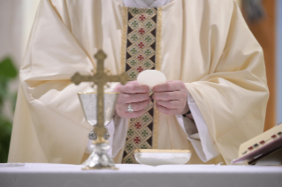 7-Holy Mass presided over by Pope Francis at the Casa Santa Marta in the Vatican: "Christ died and rose for us: the only medicine against the worldly spiri"t