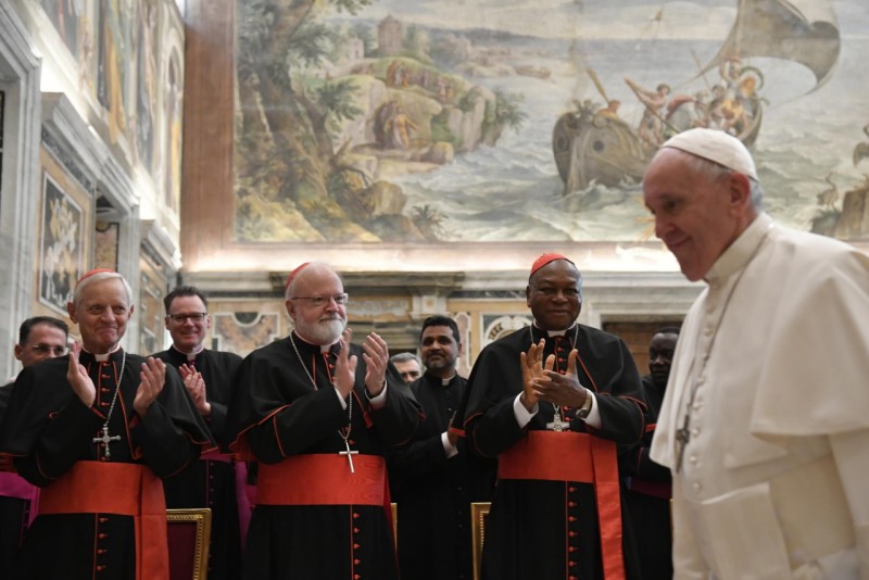Francisco pasa delante del cardenal Marx