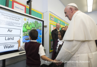 3-Apostolic Journey: Visit to "Our Lady, Queen of the Angels" School and meeting with children and immigrant families 