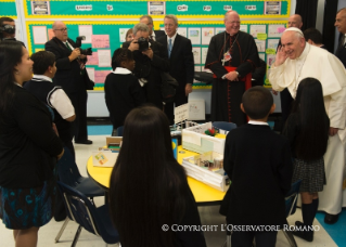 18-Apostolic Journey: Visit to "Our Lady, Queen of the Angels" School and meeting with children and immigrant families 