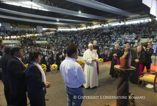 1-Apostolic Journey: Meeting with Clergy, Religious and Seminarians at the Coliseum of Don Bosco College (Santa Cruz de la Sierra)