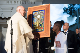 14-Apostolic Journey to Colombia: Arrival at the Apostolic Nunciature of Bogot&#xe1;
