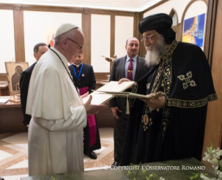 16-Apostolic Journey to Egypt: Courtesy visit to H.H. Pope Tawadros II 