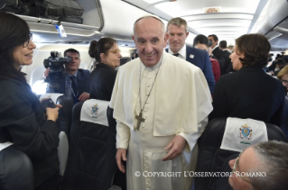 2-Apostolic Journey to Egypt: Greeting to journalists on the flight from Rome to Cairo