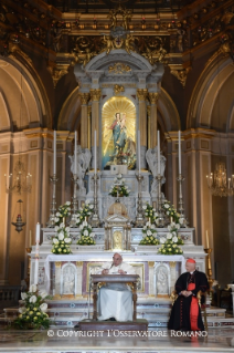 7-Visite pastorale à Gênes : Rencontre avec les jeunes de la Mission diocésaine dans le sanctuaire Notre-Dame de la Garde