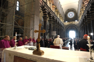5-Pastoral Visit to Genoa: Encounter with the Bishops of Liguria, clergy, seminarians and religious of the region, lay curial collaborators and representatives of other religious confessions in San Lorenzo Cathedral