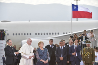 4-Voyage apostolique au Chili : Cérémonie de bienvenue