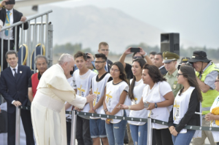 5-Viaggio Apostolico in Cile: Cerimonia di benvenuto