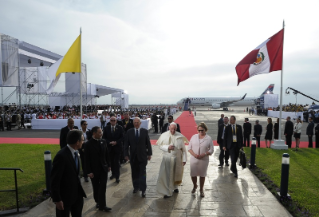 11-Viaggio Apostolico in Perù: Cerimonia di benvenuto 