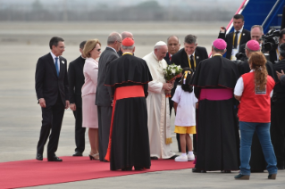 4-Viaje apostólico a Perú: Ceremonia de bienvenida