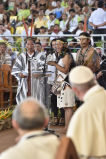 16-Apostolic Journey to Peru: Meeting with indigenous people of the Amazon Region