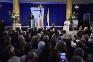 3-Viaje apostólico a Irlanda: Encuentro con las autoridades, la sociedad civil y el cuerpo diplomático
