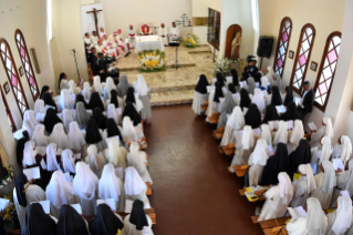 6-Apostolic Journey to Madagascar: Midday Prayer in the Monastery of the Discalced Carmelites  