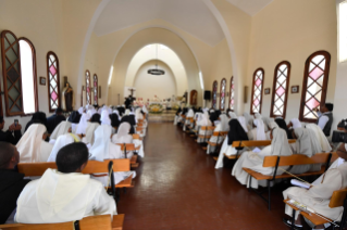 19-Apostolic Journey to Madagascar: Midday Prayer in the Monastery of the Discalced Carmelites  