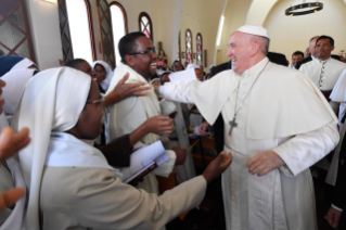 20-Apostolic Journey to Madagascar: Midday Prayer in the Monastery of the Discalced Carmelites