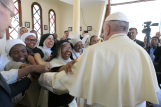 28-Apostolic Journey to Madagascar: Midday Prayer in the Monastery of the Discalced Carmelites