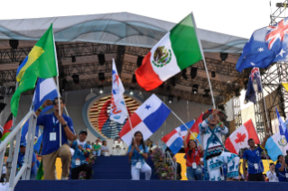22-Apostolic Journey to Panama: Welcome ceremony and opening of WYD at Campo Santa Maria la Antigua &#x2013; Cinta Costera