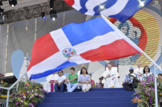 21-Apostolic Journey to Panama: Welcome ceremony and opening of WYD at Campo Santa Maria la Antigua – Cinta Costera
