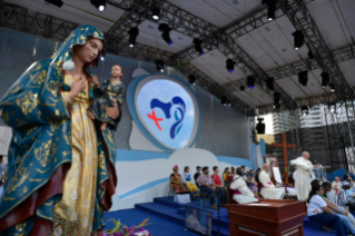 24-Apostolic Journey to Panama: Welcome ceremony and opening of WYD at Campo Santa Maria la Antigua – Cinta Costera
