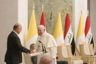 17-Apostolische Reise in den Irak: Begegnung mit den Vertretern der Regierung, der Zivilgesellschaft und mit dem Diplomatischen Korps