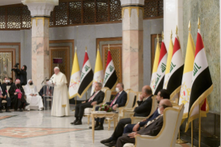 19-Apostolische Reise in den Irak: Begegnung mit den Vertretern der Regierung, der Zivilgesellschaft und mit dem Diplomatischen Korps