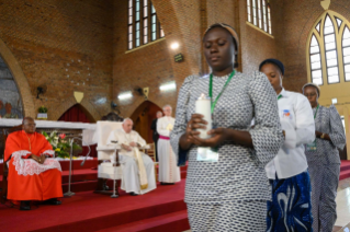 7-Apostolische Reise in die Demokratische Republik Kongo: Begegnung mit Seminaristen, Diakonen, Ordensleuten und Seminaristen