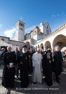 22-Visite du Pape Fran&#xe7;ois &#xe0; Assise pour la Journ&#xe9;e mondiale de pri&#xe8;re pour la paix .  &#xab; Soif de Paix. Religions et cultures en dialogue &#xbb;