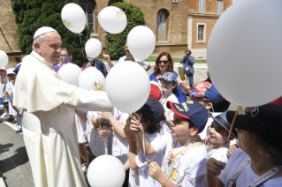 24-To children participating in the &#x201c;Children&#x2019;s Train&#x201d; initiative organized by the Pontifical Council for Culture