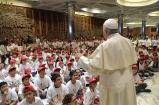 16-To children participating in the &#x201c;Children&#x2019;s Train&#x201d; initiative organized by the Pontifical Council for Culture
