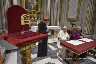 23-Celebração das Vésperas com o Arcebispo de Canterbury, em comemoração pelo 50º aniversário do encontro entre Paulo VI e o Arcebispo Michael Ramsey 