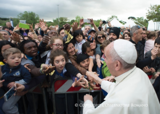 14-Grussworte von Papst Franziskus beim Besuch der Kundgebung für soziale Gerechtigkeit und Umweltschutz 
