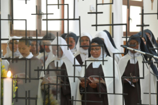 3-Apostolic Journey to Madagascar: Midday Prayer in the Monastery of the Discalced Carmelites  