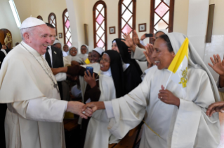 21-Apostolic Journey to Madagascar: Midday Prayer in the Monastery of the Discalced Carmelites  