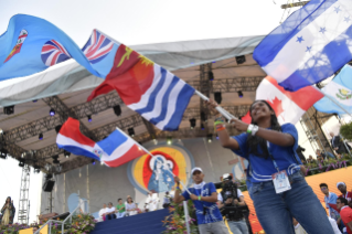 18-Apostolic Journey to Panama: Welcome ceremony and opening of WYD at Campo Santa Maria la Antigua &#x2013; Cinta Costera